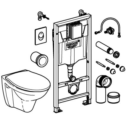 GROHE 39192000 - Komplekts 4 vienā SOLIDO 1,13 m, DuroWhite balts pārklājums