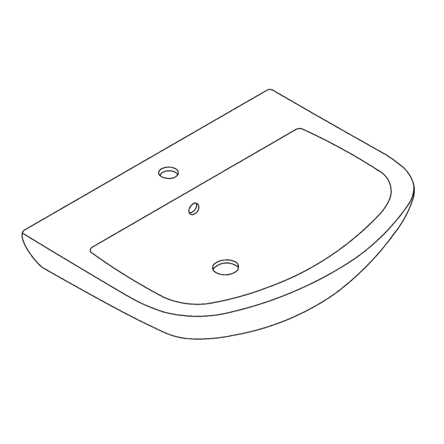 GROHE 39420000 - sienas uzstādāma izlietne BAU CERAMIC 646 × 468 mm keramika/balta