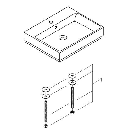 GROHE 3947700H - Izlietne CUBE CERAMIC 600 × 490 mm keramika/balta