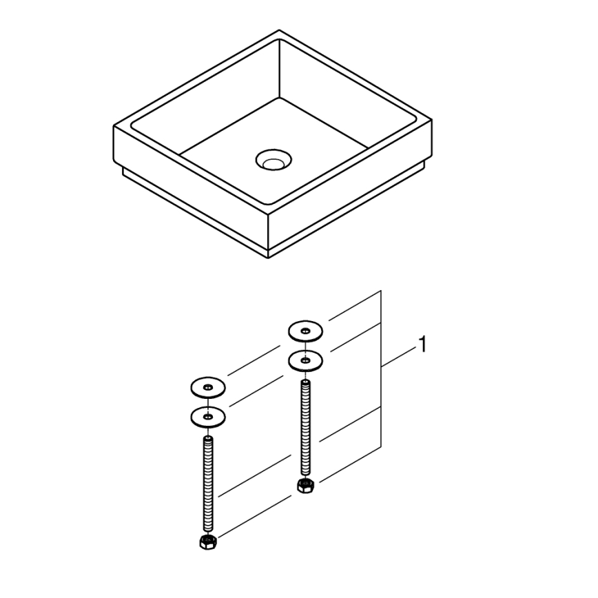 GROHE 3948100H - Izlietne CUBE 500 × 470 mm keramika/balta