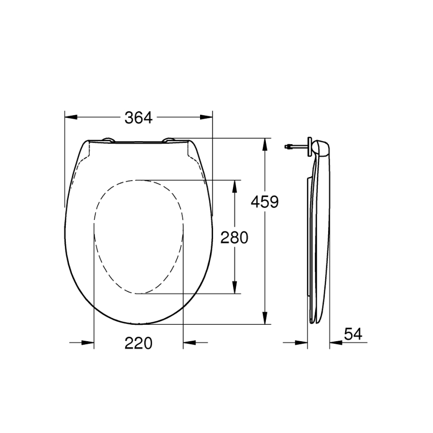 GROHE 39493000 - WC sēdeklis BAU CERAMIC, izturīgi balts