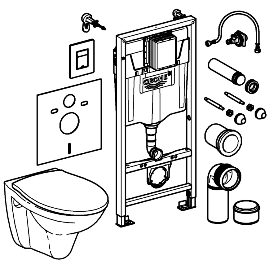 GROHE 39586000 - SOLIDO komplekts 5 vienā, 1,13 m, keramika/balta