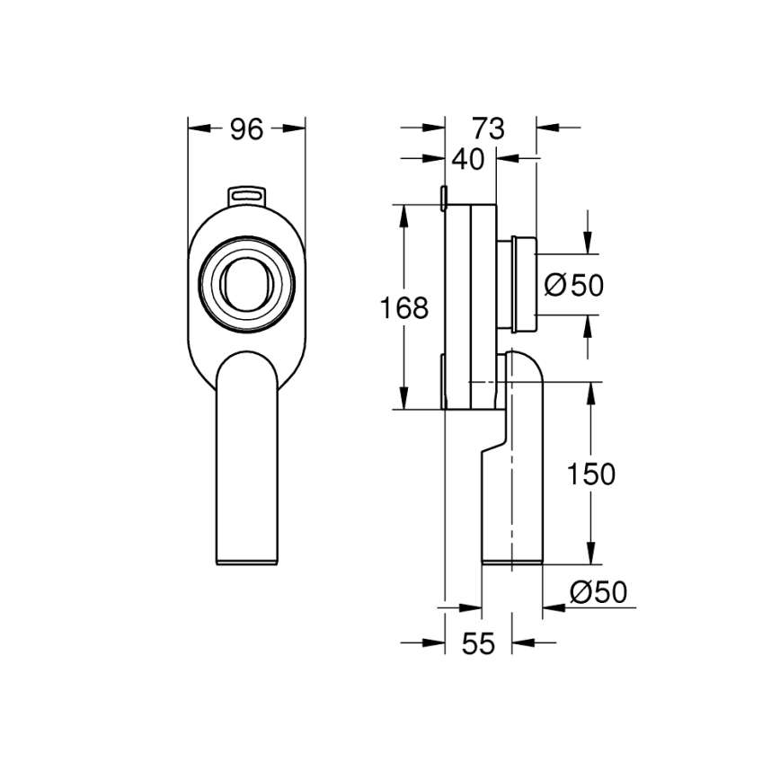 GROHE 39733000 - Pisuāra sifons BAU CERAMIC