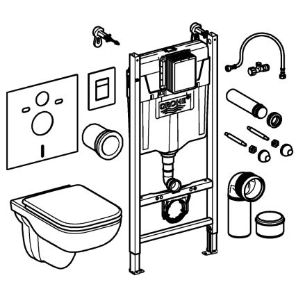 GROHE 39816000 - WC komplekts SOLIDO COMPACT 1,13 m keramika/balta