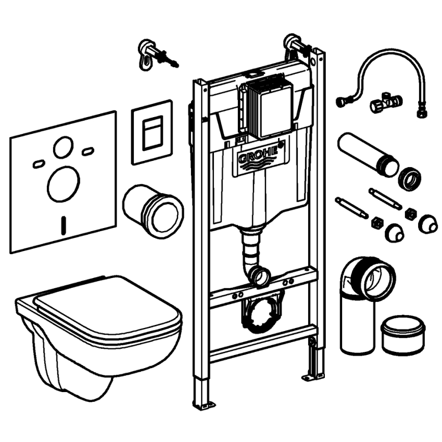 GROHE 39816000 - WC komplekts SOLIDO COMPACT 1,13 m keramika/balta