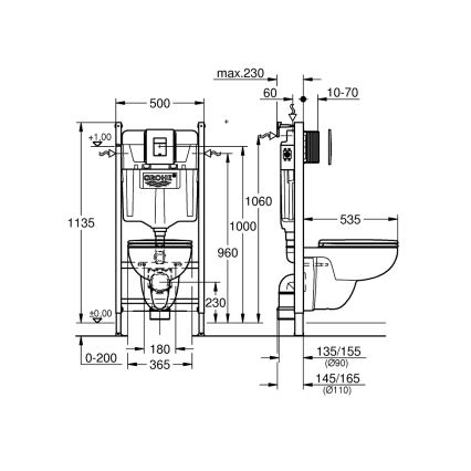 GROHE 39816000 - WC komplekts SOLIDO COMPACT 1,13 m keramika/balta