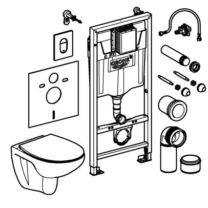 GROHE 39902000 - Tualete SOLIDO 230 x 500 x 1130 keramika/balta