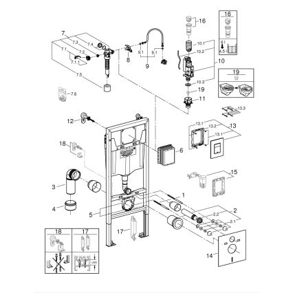GROHE 39930000 - 4 vienā komplekts priekš WC SOLIDO, 1,13 m, spīdīgs hroms