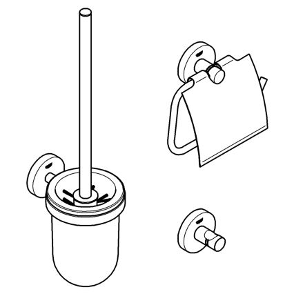 GROHE 40407001 - ESSENTIALS piederumu komplekts, spīdīgs hroms