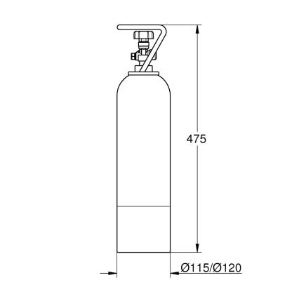 GROHE 40423000 - Sākuma komplekts CO2 spiediena balons GROHE BLUE 2 kg nerūsējošais tērauds