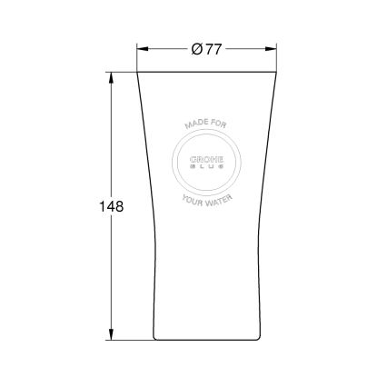 GROHE 40437000 - komplekts 6 gab. BLUE glāzes, 250 ml, no kristāla, caurspīdīgas