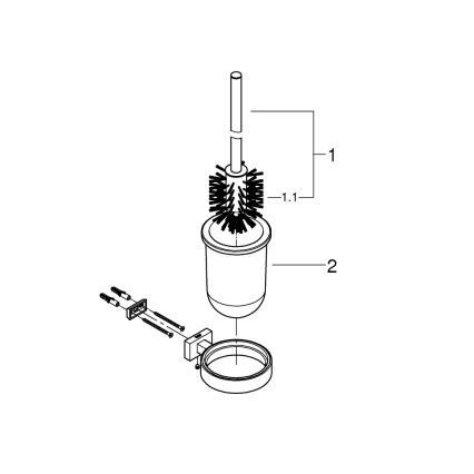 GROHE 40513AL1 - Tualetes tīrīšanas komplekts ESSENTIALS CUBE grafīts
