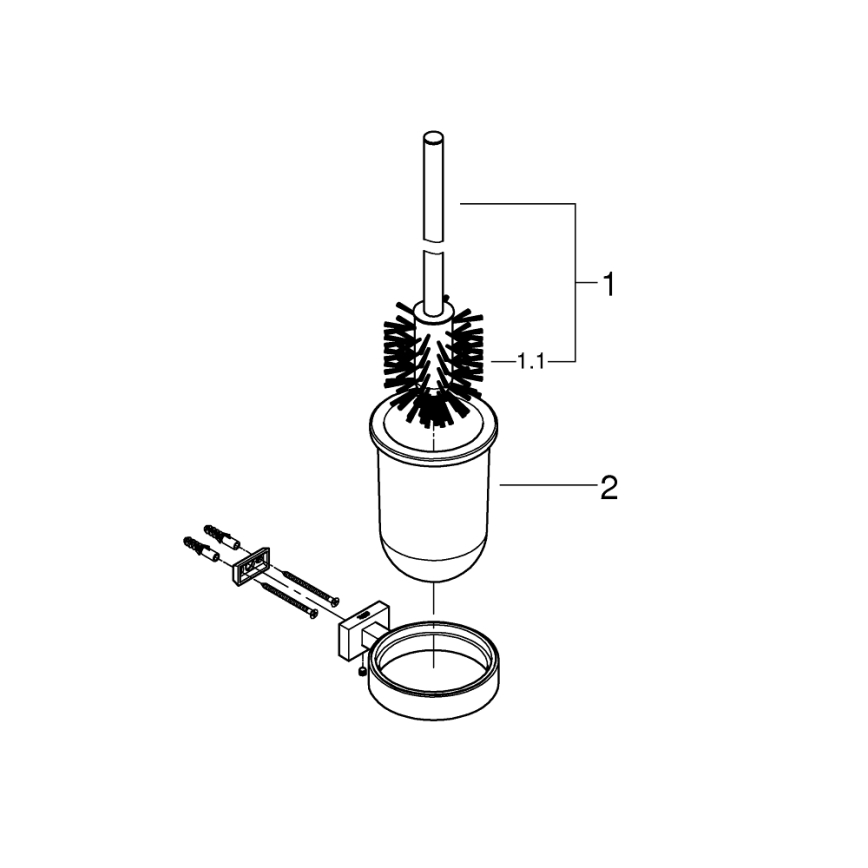 GROHE 40513AL1 - Tualetes tīrīšanas komplekts ESSENTIALS CUBE grafīts