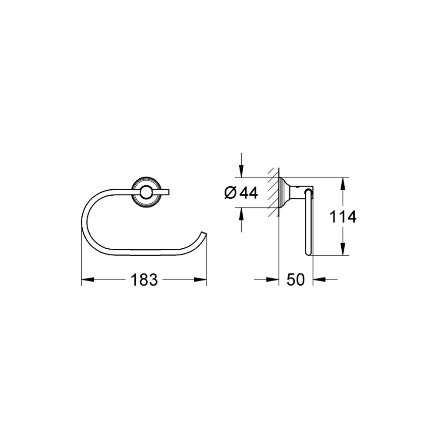 GROHE 40657001 - Tualetes papīra turētājs ESSENTIALS AUTHENTIC spīdīgs hroms