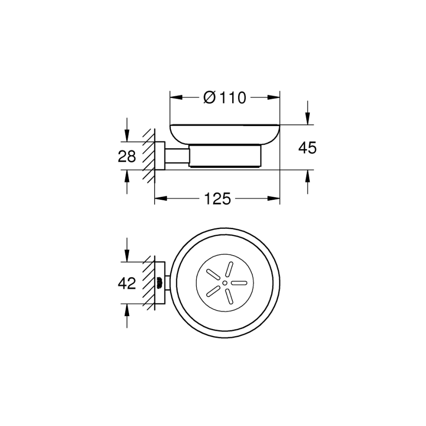 GROHE 40754001 - Ziepju trauks ESSENTIALS CUBE spīdīgs hroms