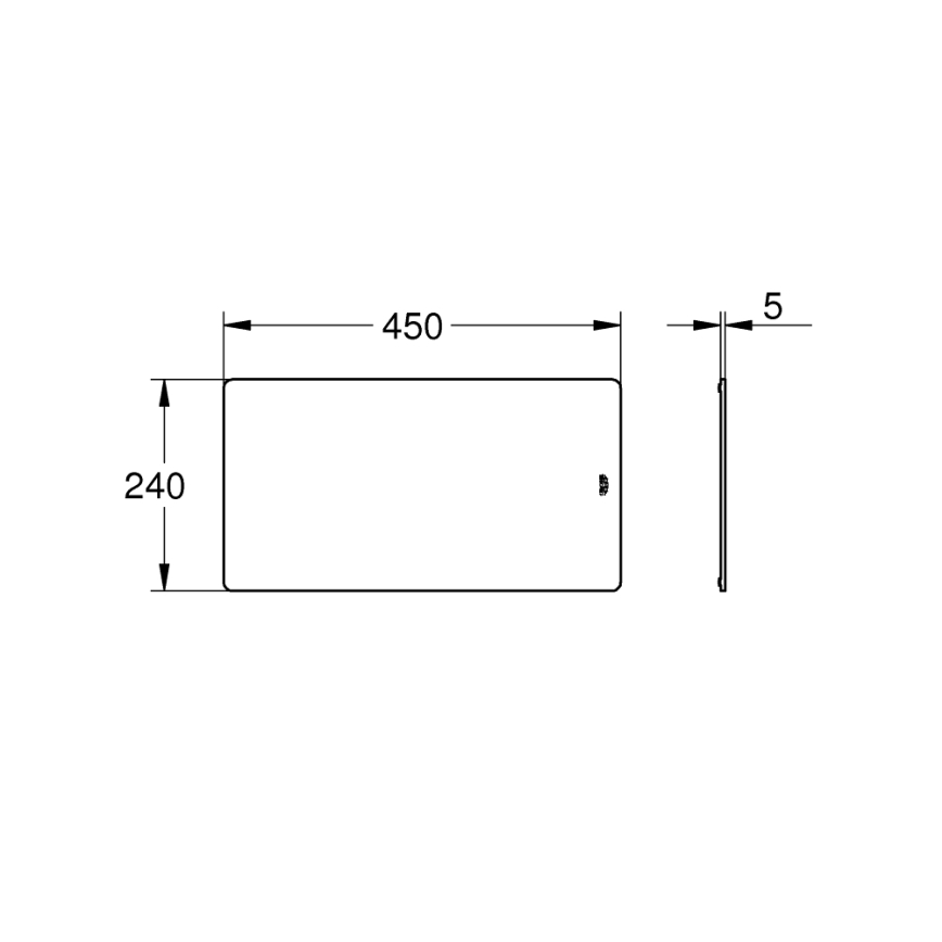 GROHE 40786L00 - Stikla plaukts 450 × 240 × 19 mm balts