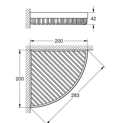 GROHE 40809000 - Stiepļu ziepju trauks SELECTION CUBE 20 × 20 cm pulēts hroms