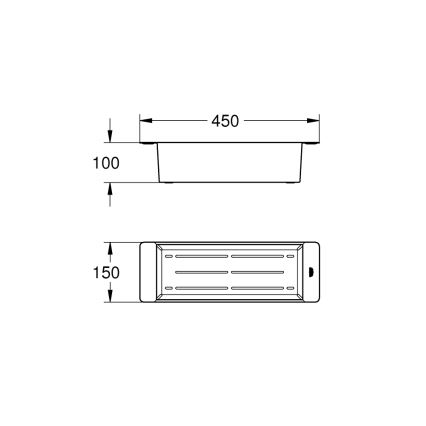 GROHE 40852SD0 - multifunkcionāls sietiņš 450 × 150 × 100 mm, nerūsējošā tērauda