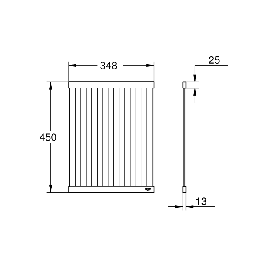 GROHE 40856SD0 - drenāžas paliktnis 450 × 348 mm birstēta nerūsējošā tērauda apdare