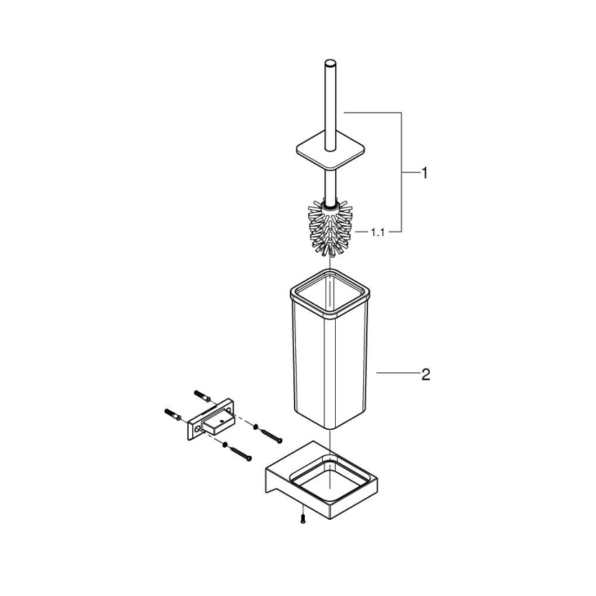 GROHE 40857000 - Tualetes tīrīšanas komplekts SELECTION CUBE, spīdīgs hroms