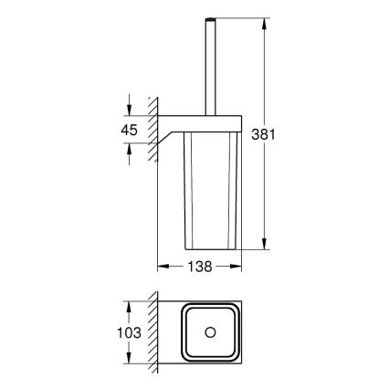 GROHE 40857000 - Tualetes tīrīšanas komplekts SELECTION CUBE, spīdīgs hroms