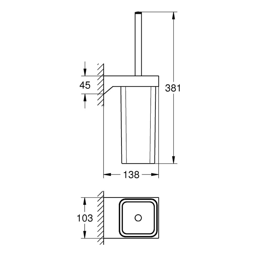 GROHE 40857000 - Tualetes tīrīšanas komplekts SELECTION CUBE, spīdīgs hroms