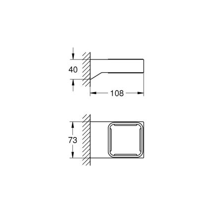 GROHE 40865000 - Turētājs SELECTION CUBE spīdīgs hroms