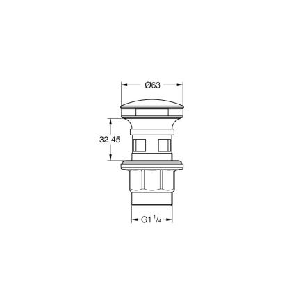 GROHE 40869000 - Izlietnes notekas komplekts Ø 63 mm spīdīgs hroms