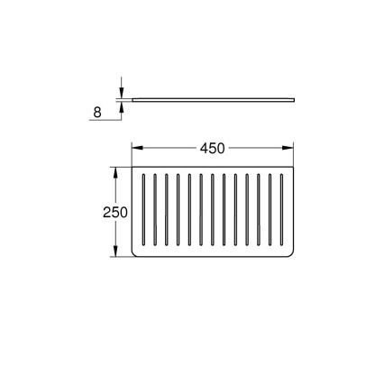 GROHE 40872K00 - Notekas paplāte 450 x 250 mm keramika/melna