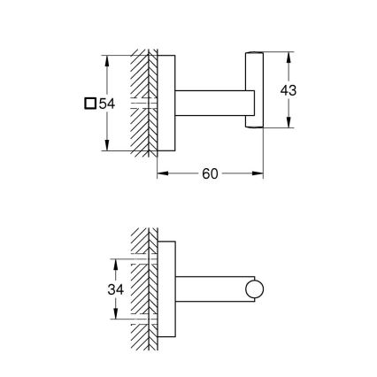 GROHE 40961000 - START CUBE peldmēteļa āķis, spīdīga hroma apdare
