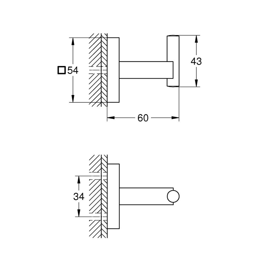 GROHE 409612430 - Āķis START CUBE 5,4 × 5,4 × 6 cm melns