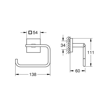 GROHE 40978000 - START CUBE tualetes papīra turētājs, spīdīgs hroms