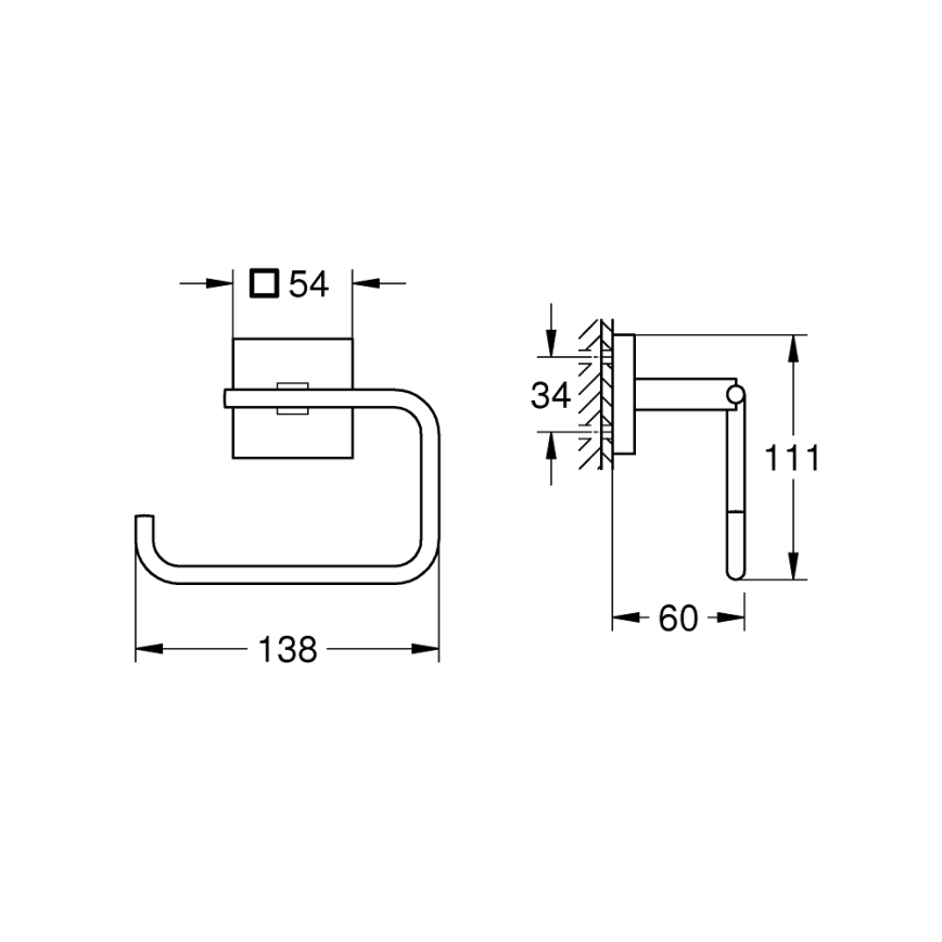GROHE 40978DC0 - tualetes papīra turētājs START CUBE no nerūsējošā tērauda