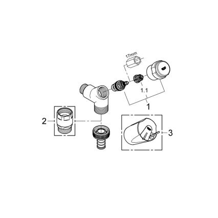 GROHE 41010000 - Pieslēguma vārsts EGGEMANN DN 15 spīdīgs hroms