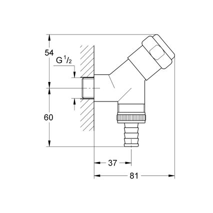 GROHE 41010000 - Pieslēguma vārsts EGGEMANN DN 15 spīdīgs hroms