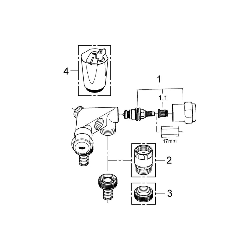 GROHE 41020000 - EGGEMANN 12” divkāršais vārsts ar spīdīgu hromētu pārklājumu