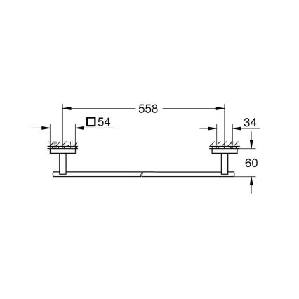 GROHE 41089DC0 - START CUBE dvieļu turētājs 600 mm, no nerūsējošā tērauda