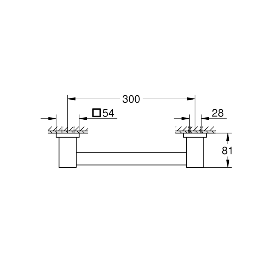 GROHE 41094DC0 - Rokturis START CUBE 354 mm melns