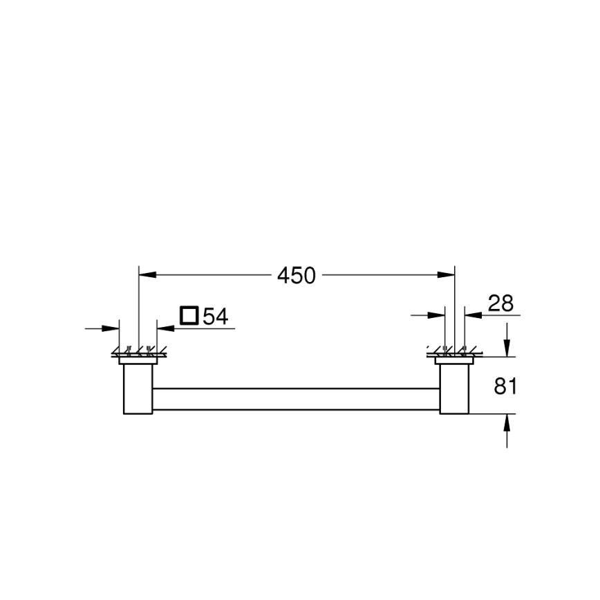 GROHE 41095000 - vannas rokturis START CUBE 504 mm spīdīgi hromēts