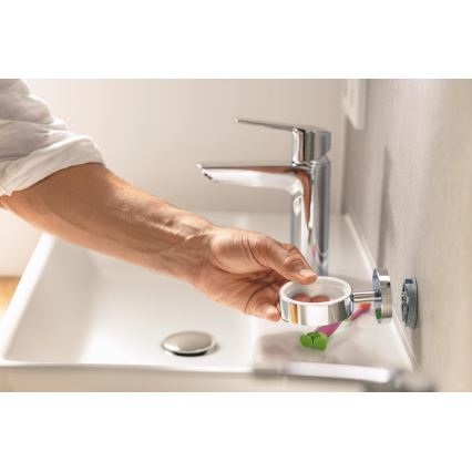 GROHE 41097DC0 - START CUBE glāze ar turētāju, izgatavota no nerūsējošā tērauda