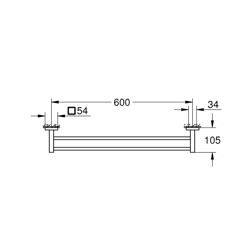 GROHE 41104000 - Dubultais dvieļu turētājs START CUBE 654 mm glancēts hroms