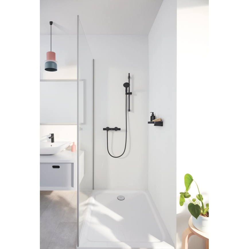 GROHE 411072430 - Dušas plaukts START CUBE 200 mm melns