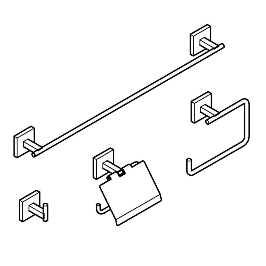 GROHE 41115000 - START CUBE aksesuāru komplekts 558 mm spīdīgs hroms