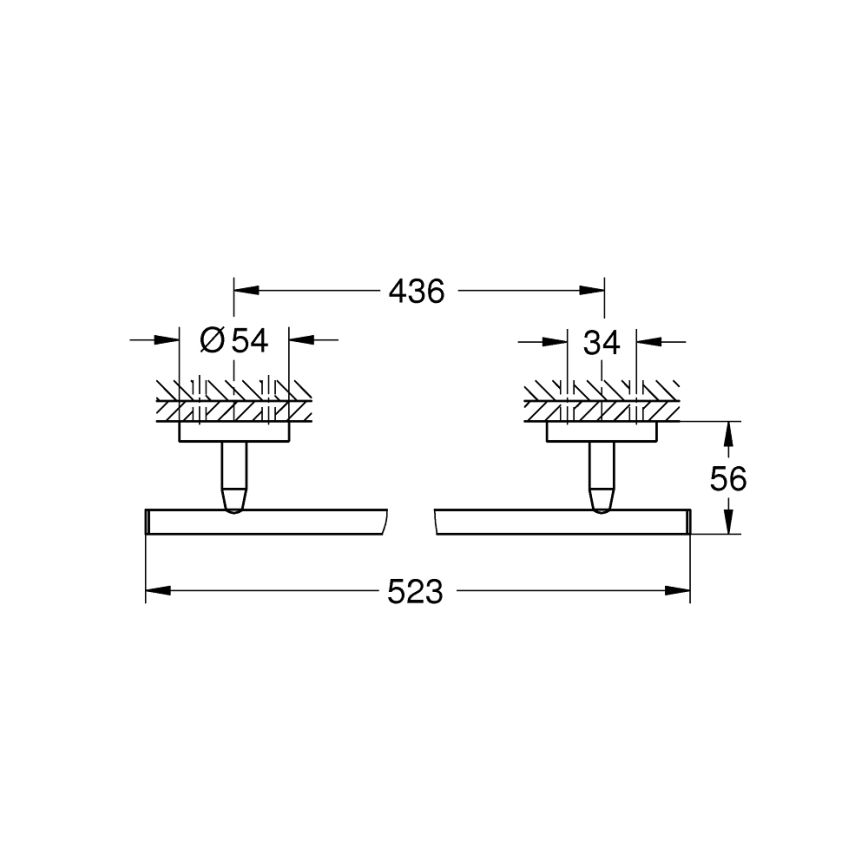 GROHE 41166000 - Dvieļu turētājs 522 mm spīdīgs hroms