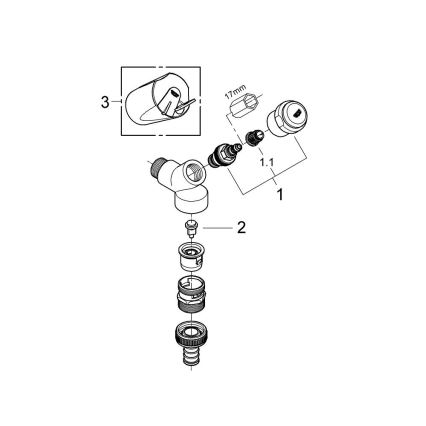 GROHE 41190000 - Kombinēta armatūra DN 15 spīdīgs hroms