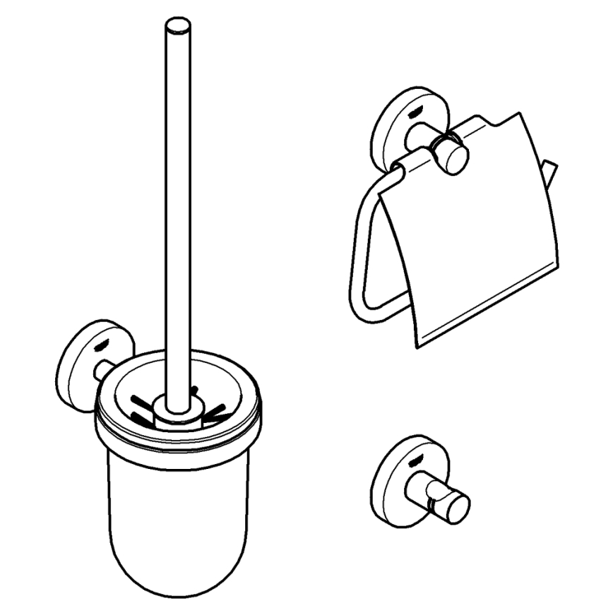 GROHE 41204DC0 - START 3 vienā tualetes piederumu komplekts, nerūsējošā tērauda