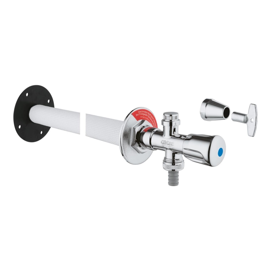 GROHE 41208000 - Āra sienas vārsts EUROTEC DN 15, spīdīgs hroms