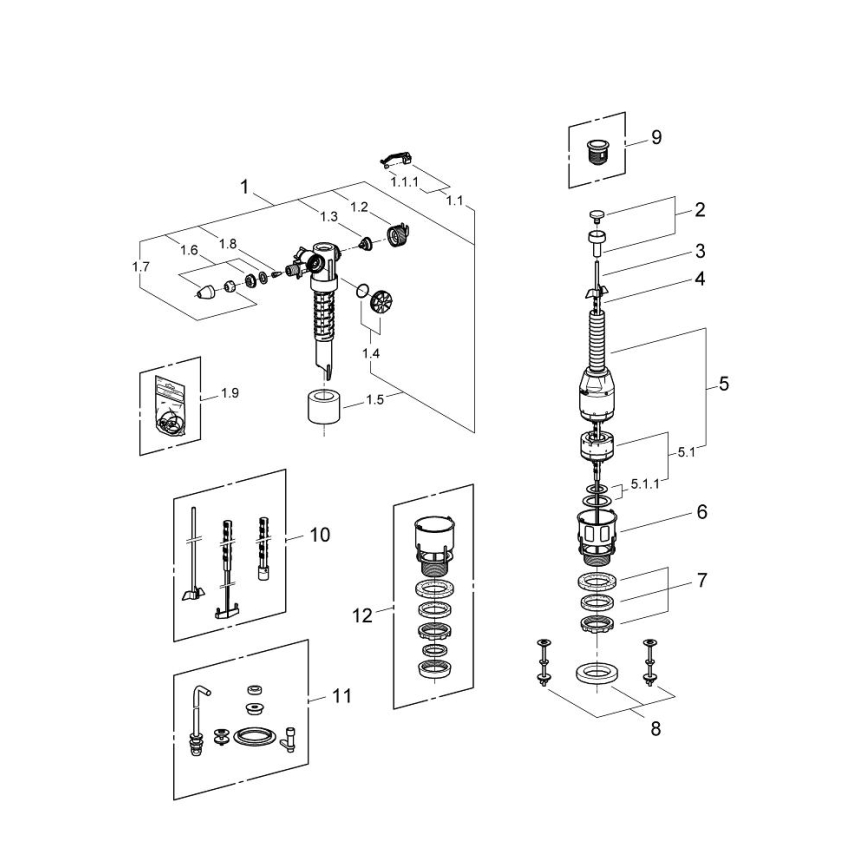 GROHE 43907PI0 - Nomaiņas komplekts keramiskām skalošanas tvertnēm