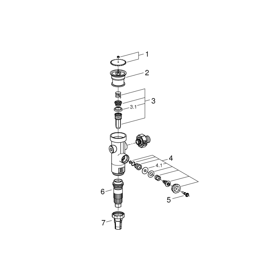 GROHE 43996000 - Spiediena skalošanas vārsts RONDO 3”