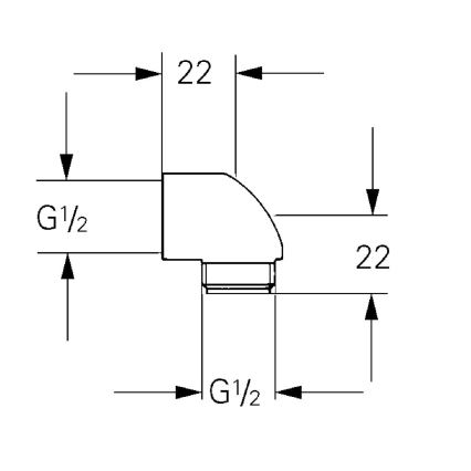 GROHE 45304000 - Dušas elkonis DN 15 × DN 15 spīdīgs hroms
